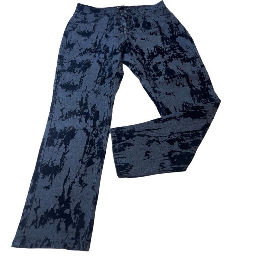 Joseph Ribkoff Women's Acid Wash Tie Dye Slim Stretch Denim Jeans Black Size 12